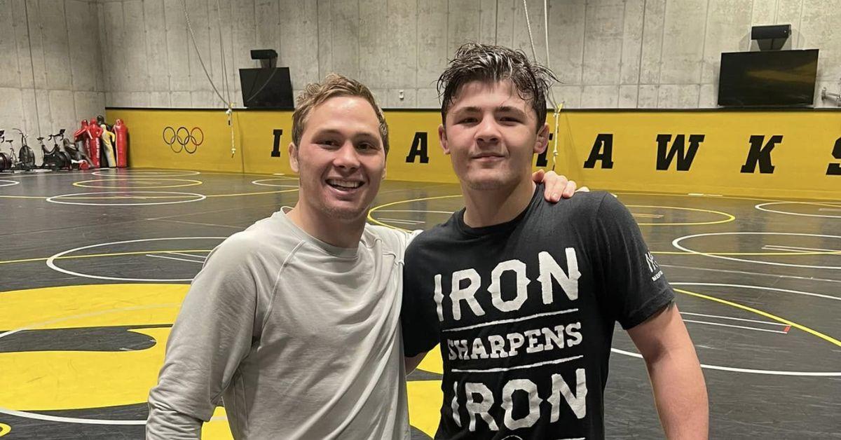 Bo Bassett with another wrestler on the matt.