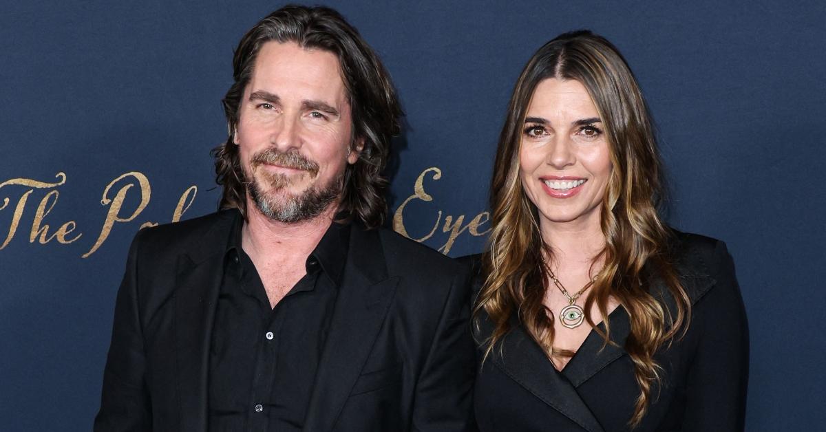(L-R): Christian Bale with his wife, Sibi Blažić