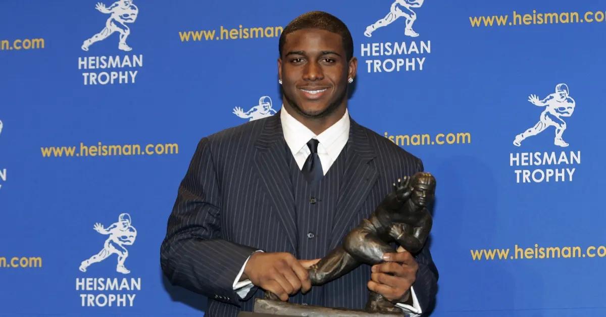 Reggie Bush accepting the 2005 Heisman Trophy.