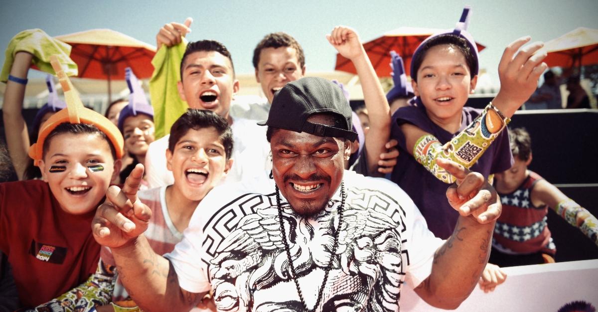 Football player Marshawn Lynch attends Nickelodeon Kids' Choice Sports Awards 2014