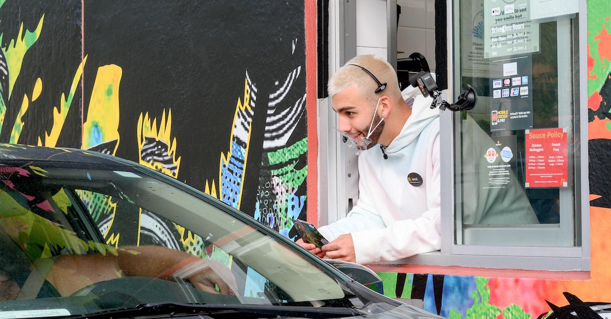 Manuel Turizo taking drive-thru orders at McDonald's