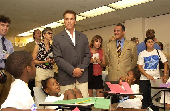 Arnold Schwarzenegger Visits Children in New York City to Celebrate The Renaming of The Inner-City Games to "After-School All-Stars" in 20023 (Photo by Theo Wargo/WireImage)