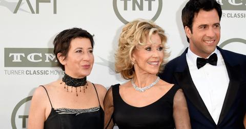 L-R) Vanessa Vadim, Honoree Jane Fonda, actor Troy Garity