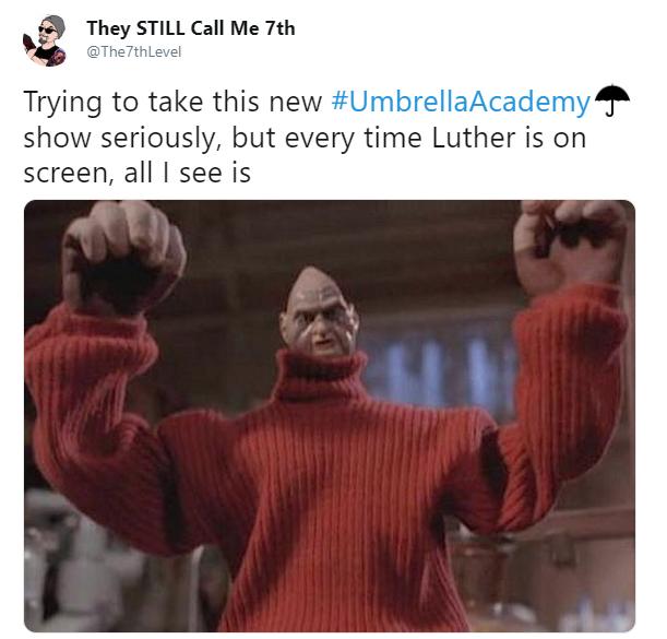 luther umbrella academy body meme