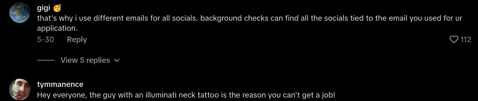 social media comments background check