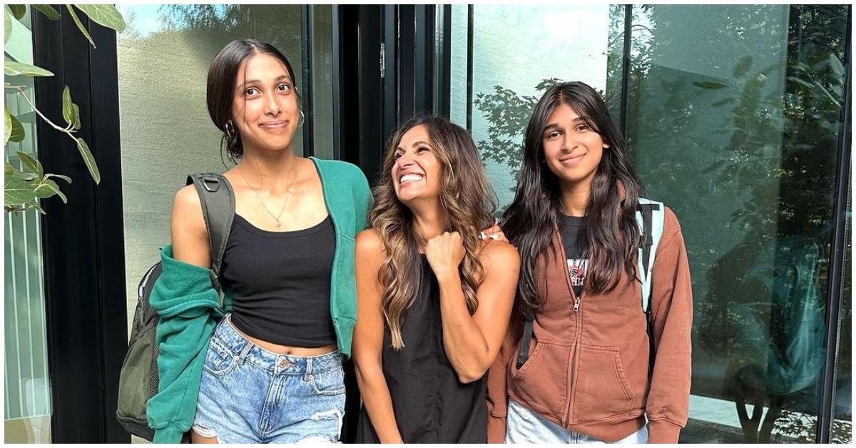 Sangita Patel with her daughters, Ava and Shyla