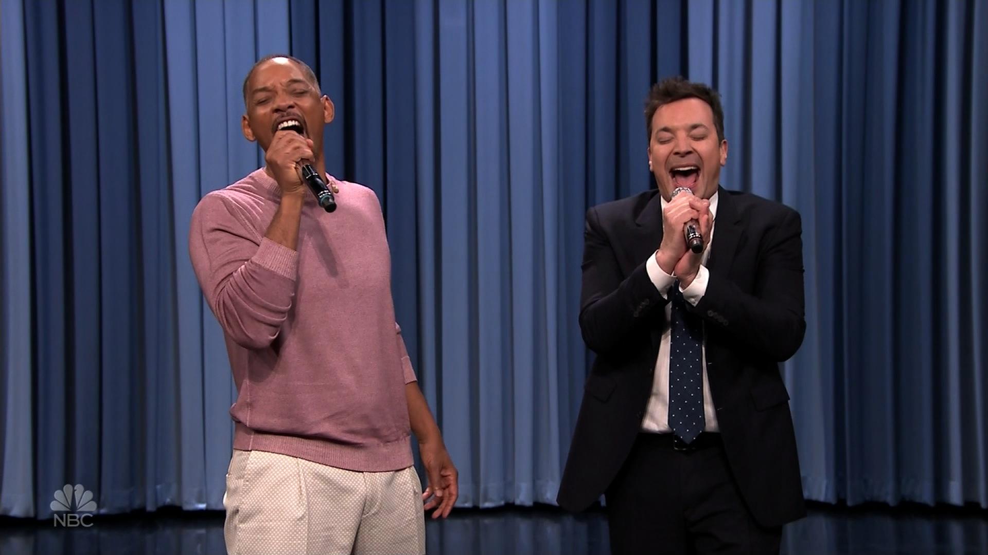 Will Smith and Jimmy Fallon singing