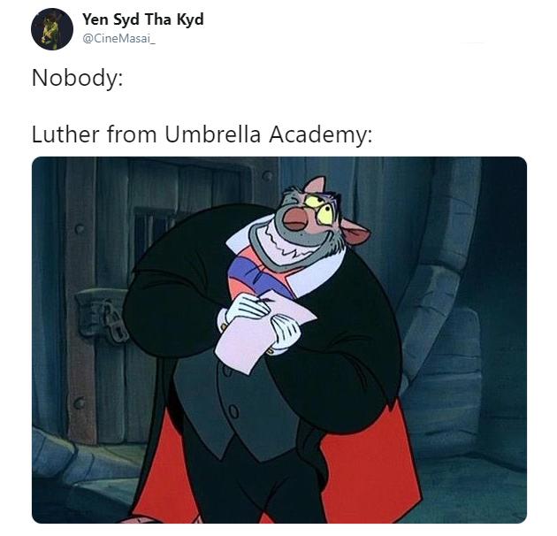 luther umbrella academy body meme