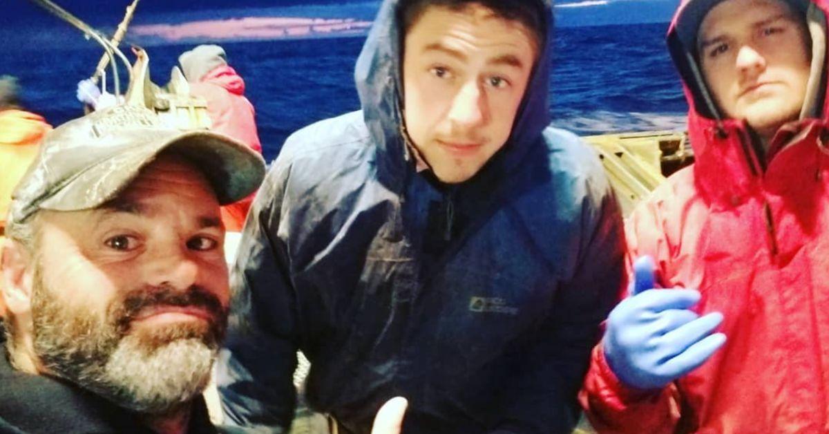 Matt Bradley poses for a selfie with two fellow 'Deadliest Catch' crew members