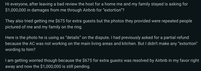 airbnb extortion