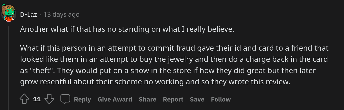 jewelry store one star review