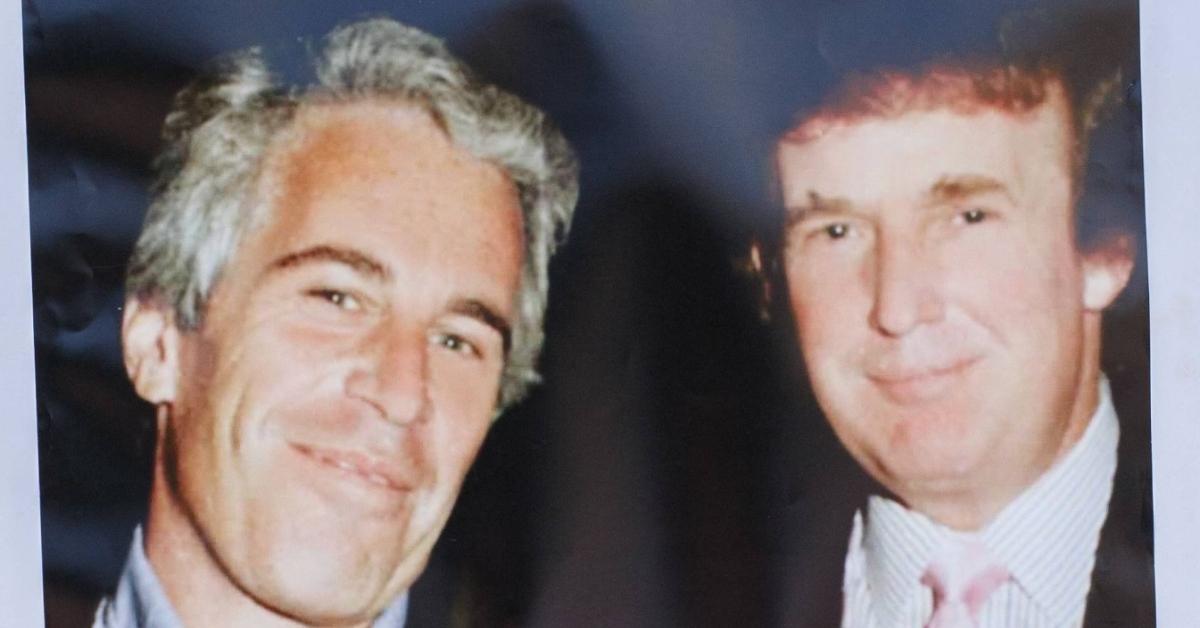 Photograph of Jeffrey Epstein (L) with Donald Trump (R)