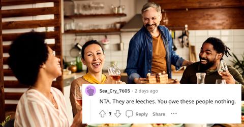 A man refused to pay for an entire dinner bill.