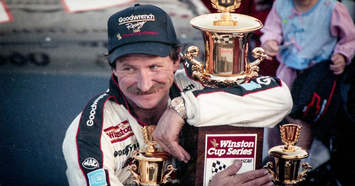 Dale Earnhardt celebrates his 4th NASCAR Winston Cup Championship on Nov. 18, 1990 in Hampton, Ga.