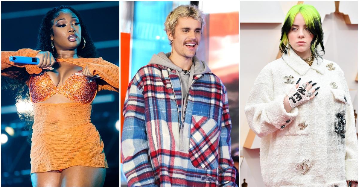 Megan Thee Stallion, Justin Bieber, and Billie Eilish