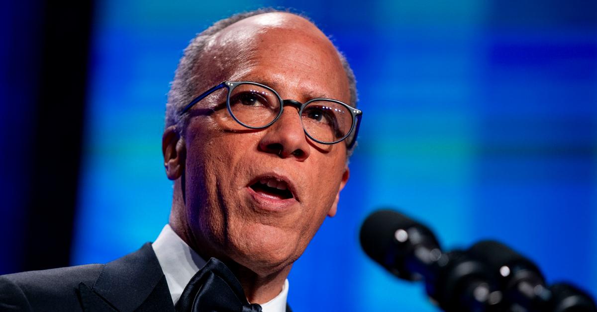 Journalist Lester Holt speaks during the White House Correspondents Association dinner.