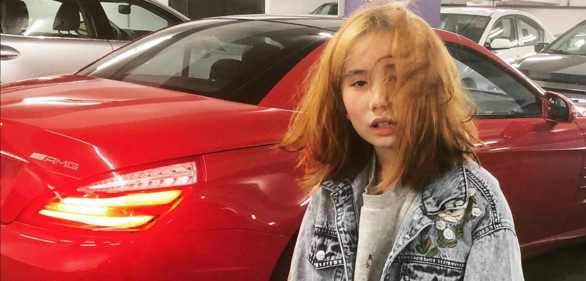 Lil Tay poses for photo on Instagram on March 31, 2018