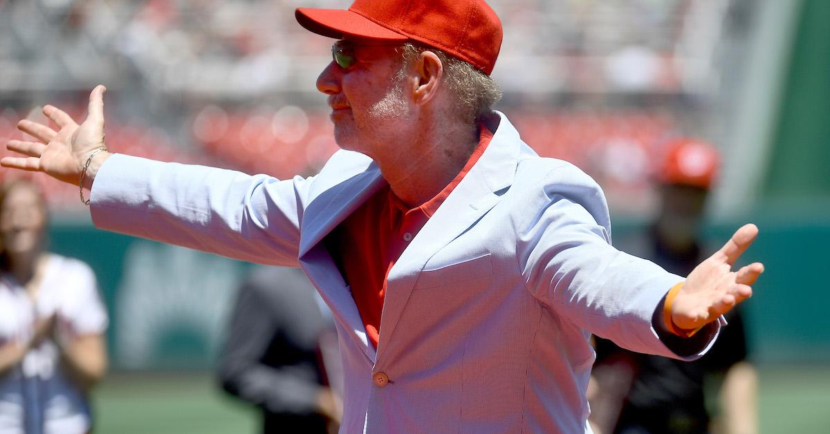 Tony Kornheiser reacts to the crowd as he receives the honor at Nationals Park July 9, 2017 in Washington, DC. 