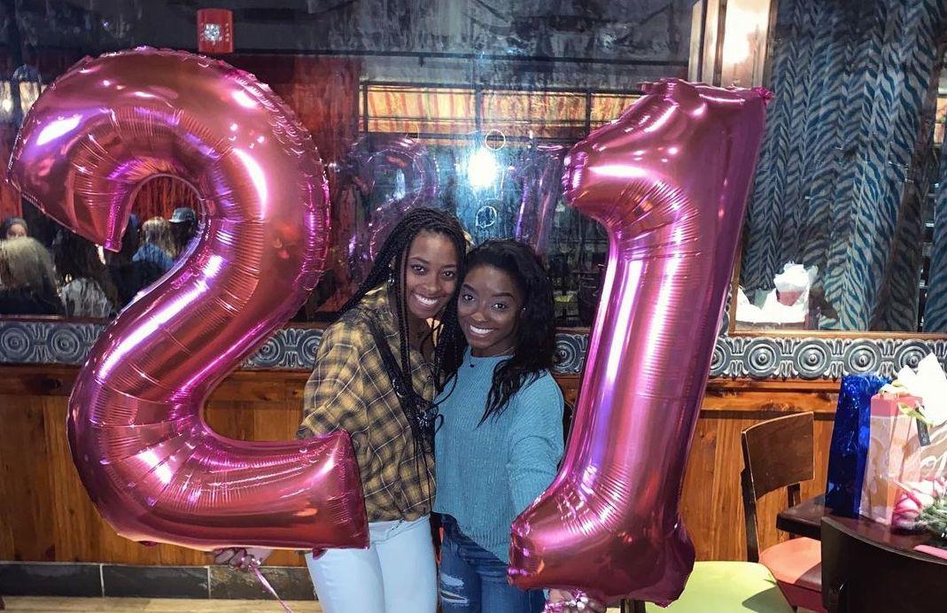 Simone Biles and her sister Adria