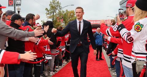 Corey Perry on the red carpet in Las Vegas.