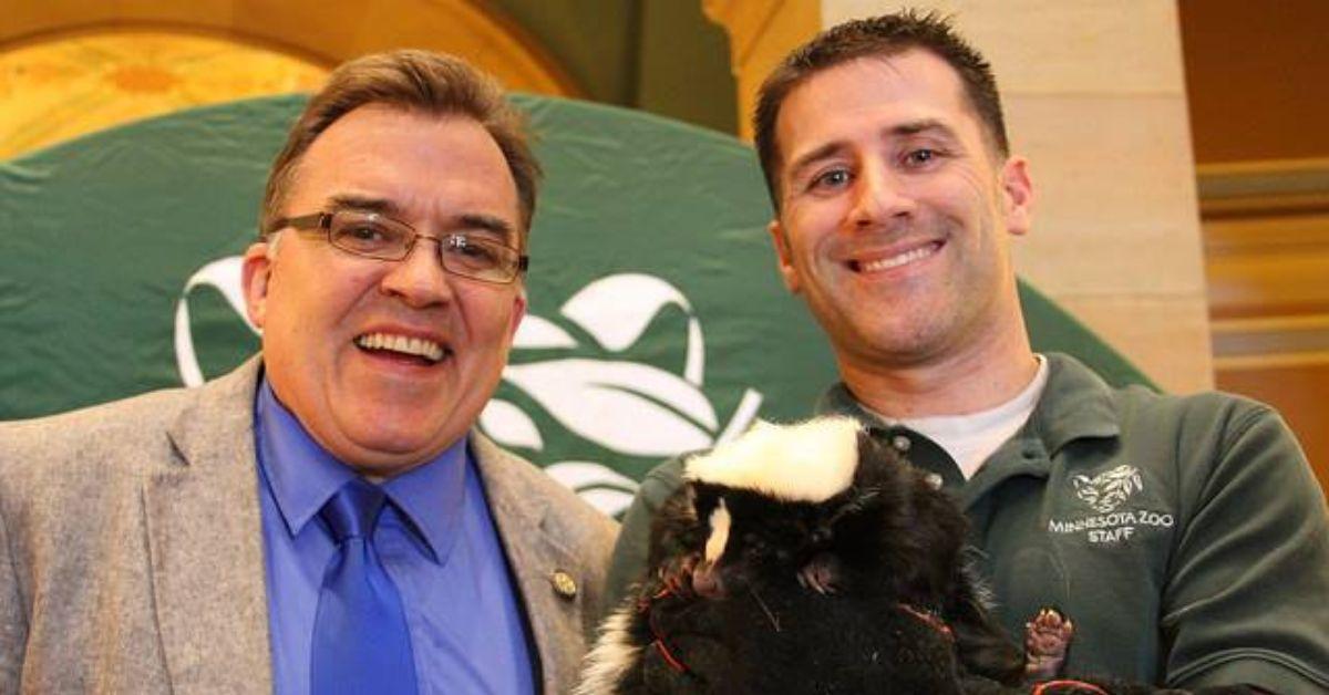 John Hoffman with a member of the Minnesota Zoo Staff. 