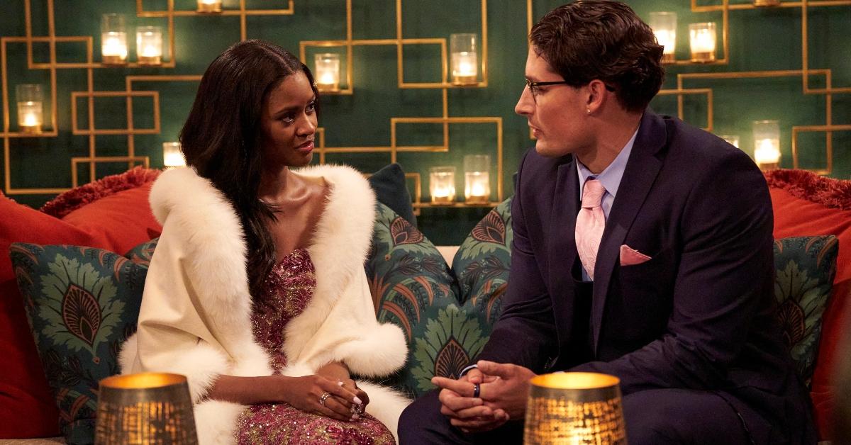 Charity gives Brayden the first impression rose in Season 20 of The Bachelorette