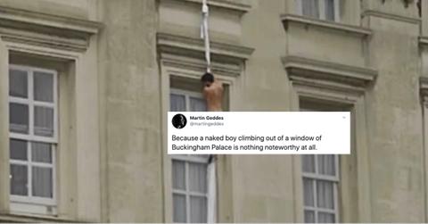 little boy escaping from buckingham palace