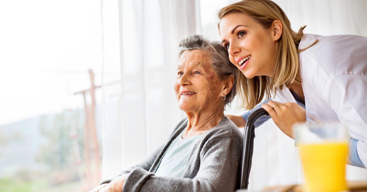 elderly woman and nurse