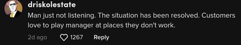 manager stands up for employee wing stop doordash