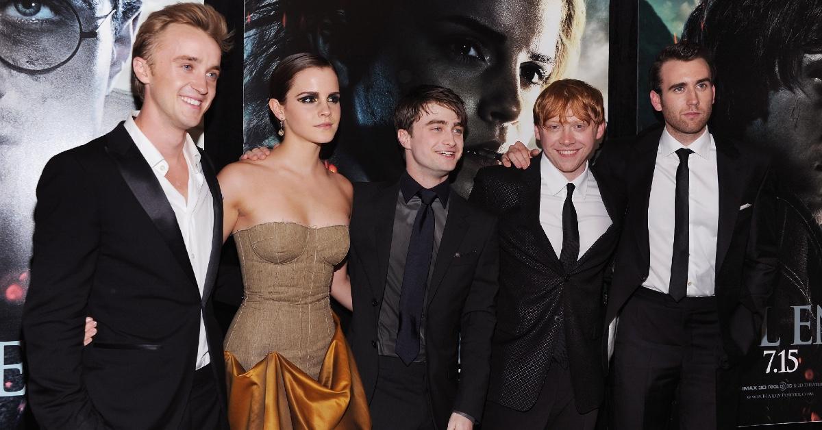 (L-R): Tom Felton, Emma Watson, Daniel Radcliffe, Rupert Grint, and Matthew Lewis at 'Harry Potter and the Deathly Hallows Pt. 2' premiere