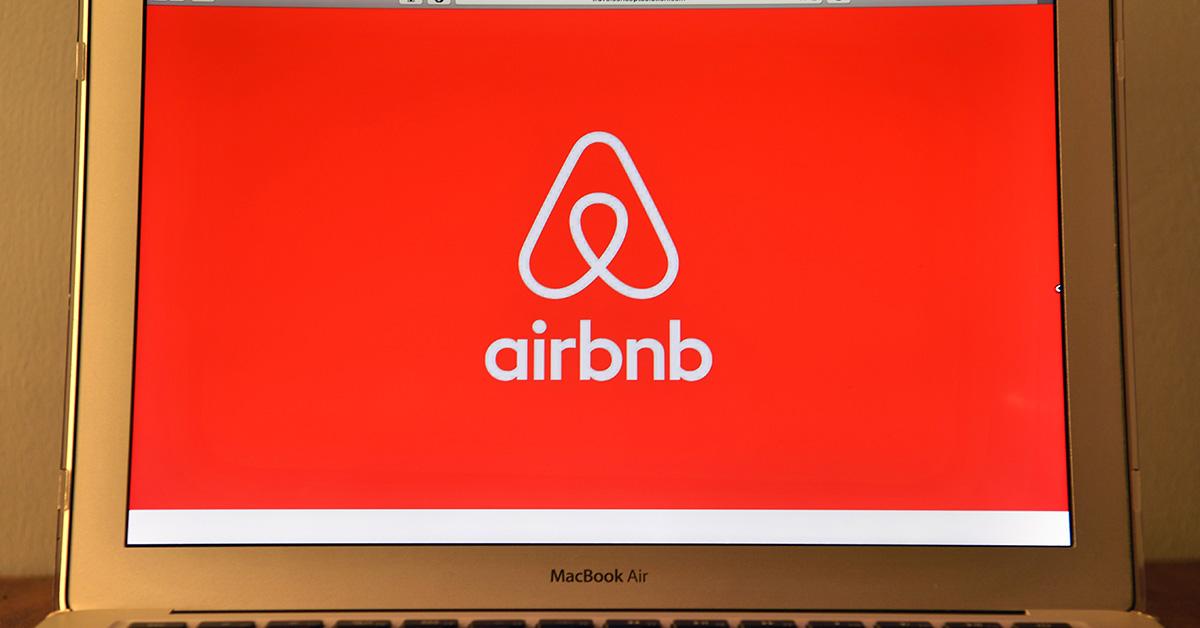 The Airbnb logo on a Macbook Air in 2016. 