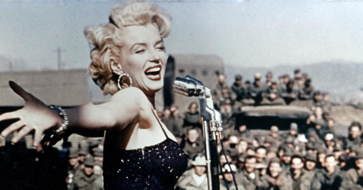 Marilyn Monroe performs at a USO tour.