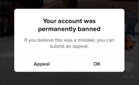 account tiktok banned