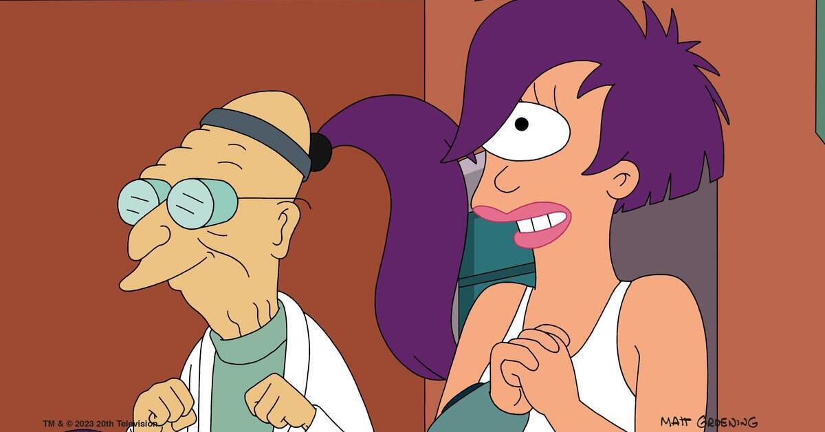 Farnsworth and Leela from 'Futurama.'