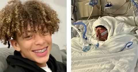 Mason Dark before and after the TikTok aerosol challenge.