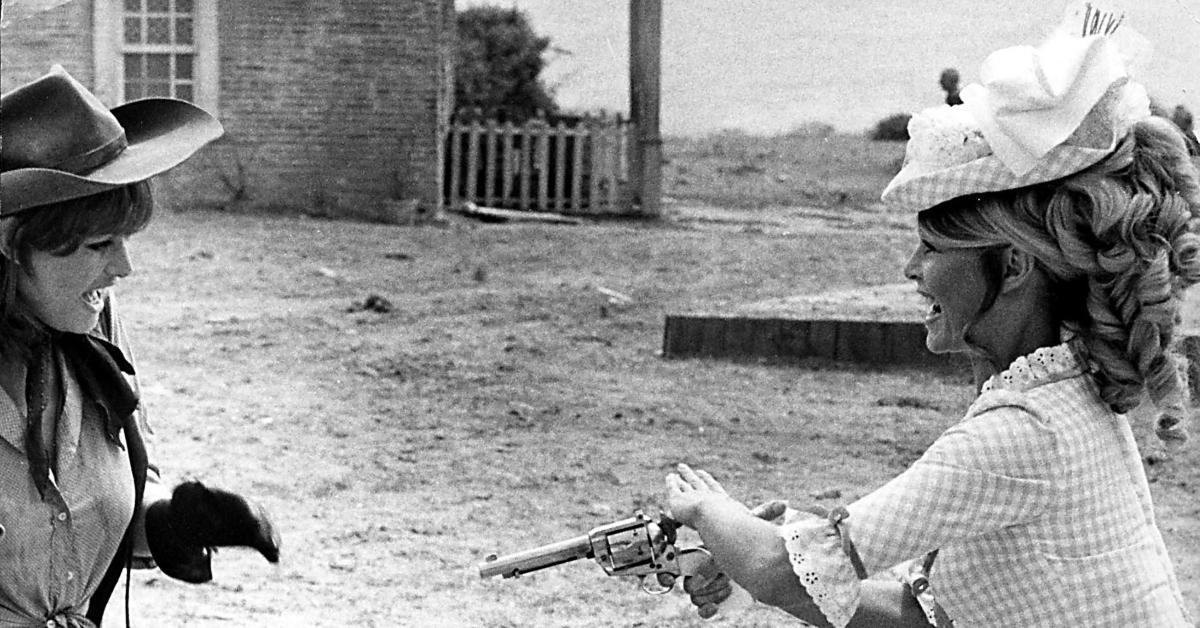 Brigitte Bardot (R) and Claudia Cardinale (L) in 'The Legend of Frenchie King'
