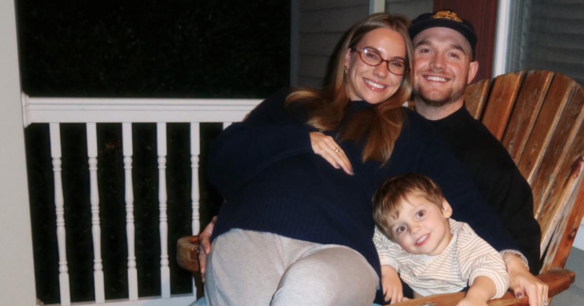 Social media influencer Emilie Kiser with her husband, Brady, and their eldest son, Trigg, in December 2024.