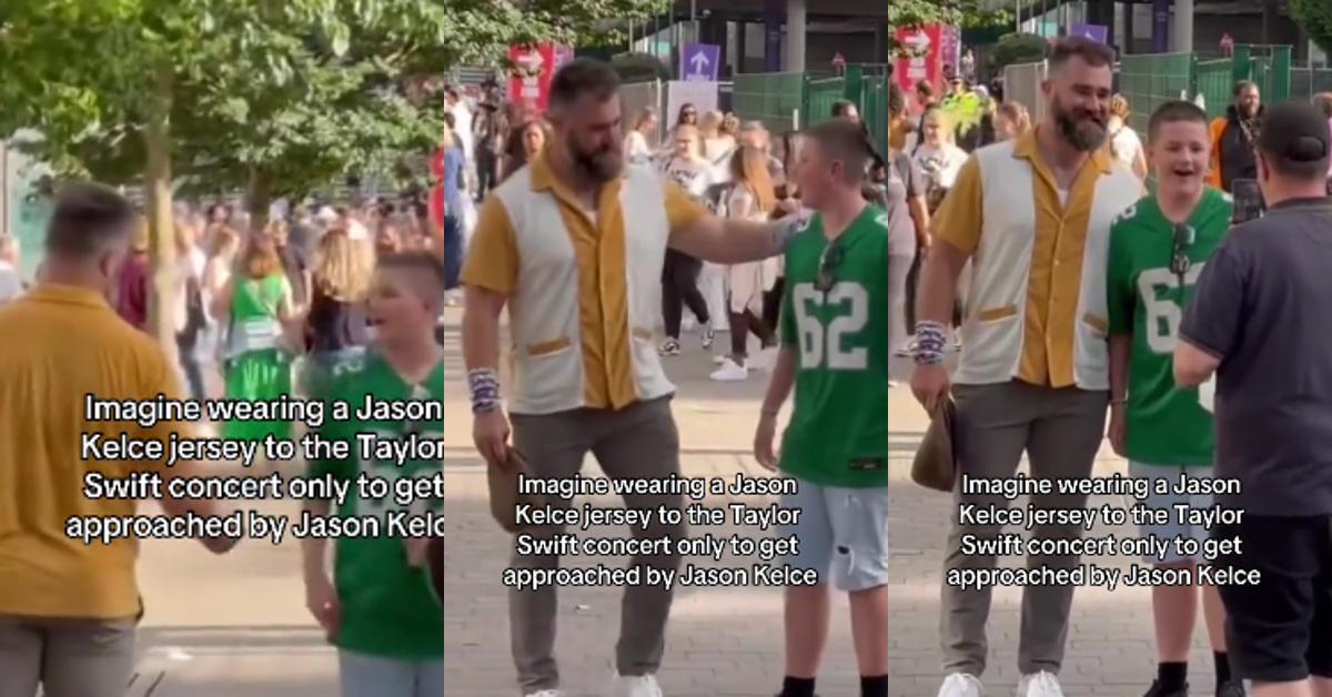 Jason Kelce Surprises Fan Wearing His Jersey at Tay Swift Show