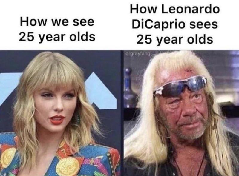 leo dicaprio girlfriends age memes