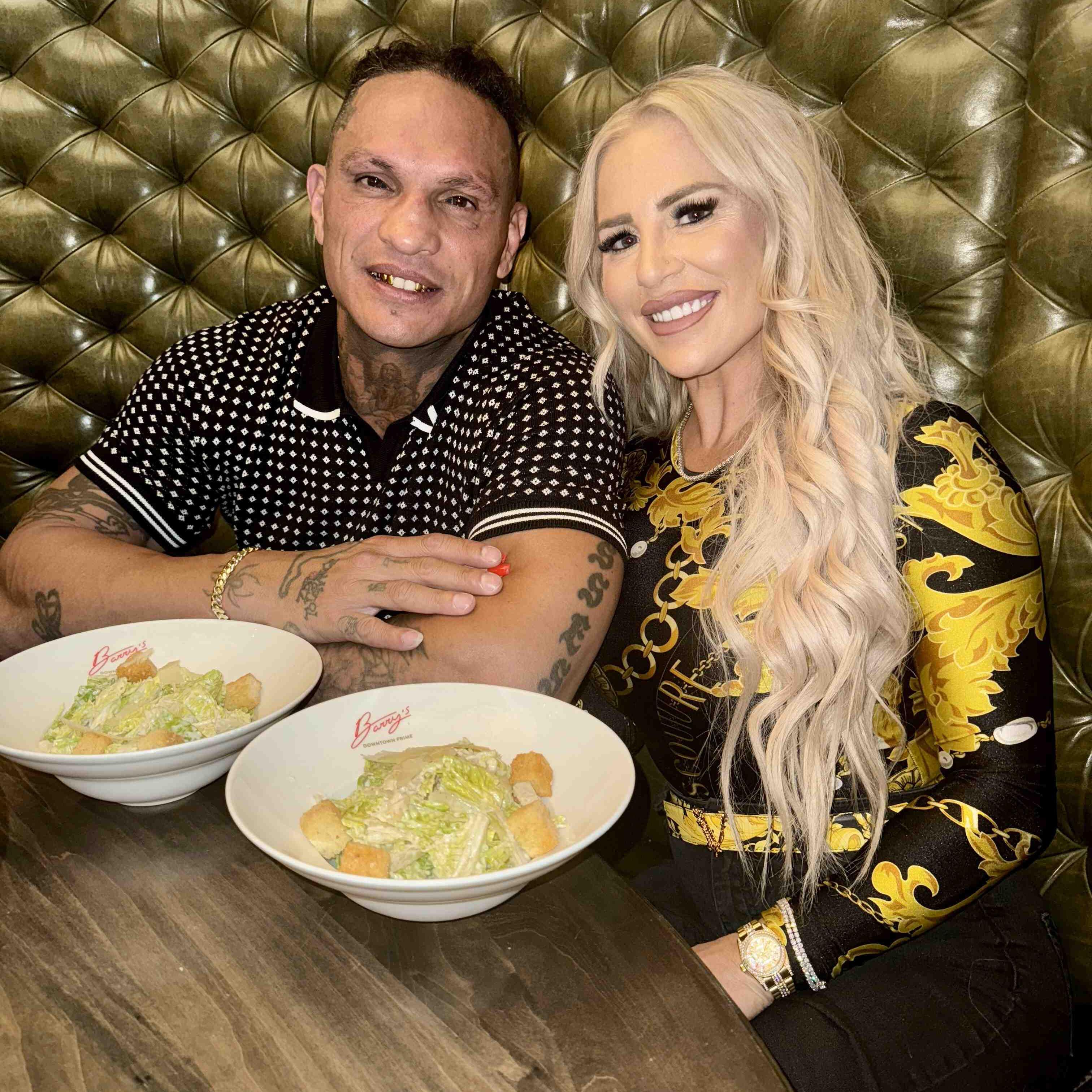 tna wrestler ashley sebera dines with husband bareknuckle fighter ulysses diaz barrys prime las vegas