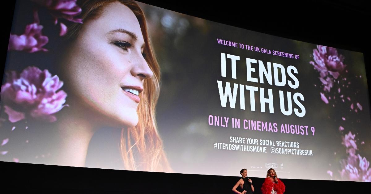 Isabela Ferrer and Blake Lively onstage during the "It Ends With Us" UK Gala Screening