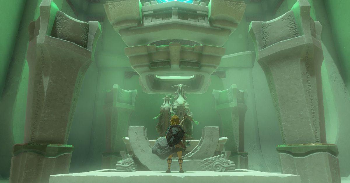 Link completing a Shrine in Tears of the Kingdom.
