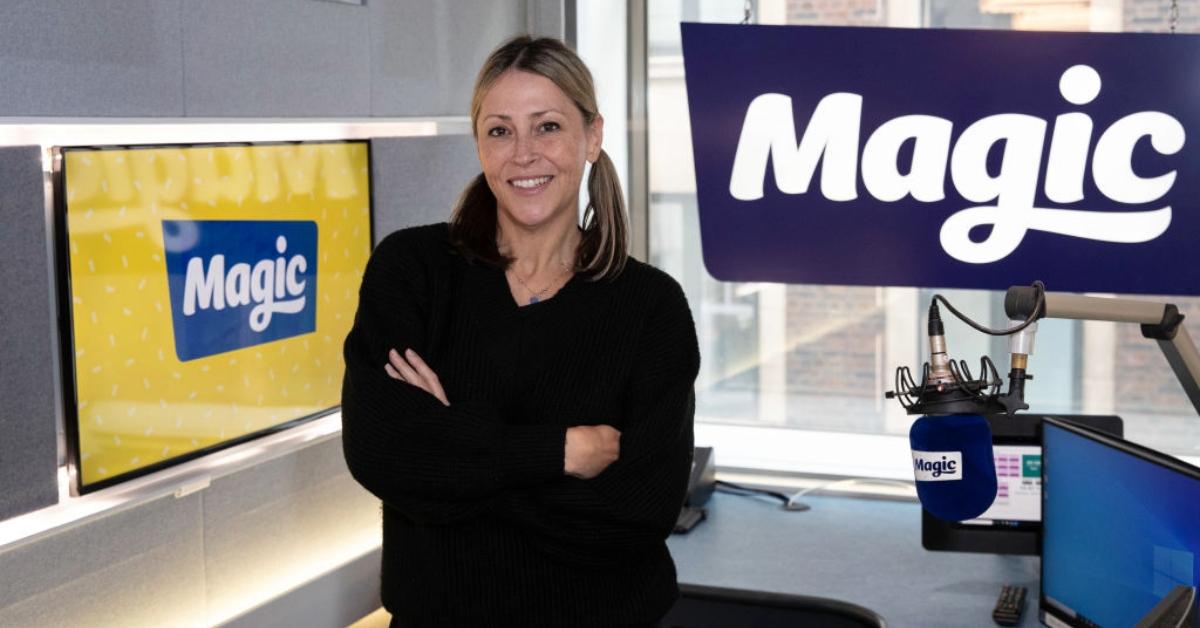 Nicole Appleton poses for photos during a visit to Magic on March 2, 2022 in London, England. 