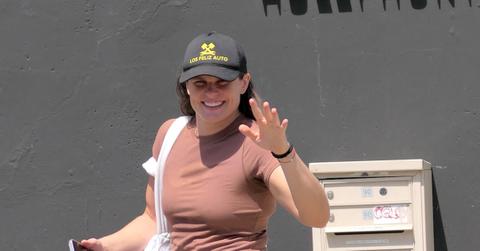 Ilona Maher exiting the 'Dancing with the Stars' studio.