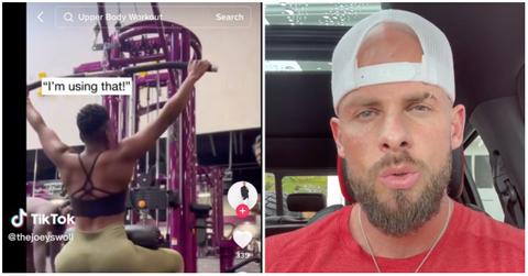 Joey Swoll calling out someone for hogging gym equipment