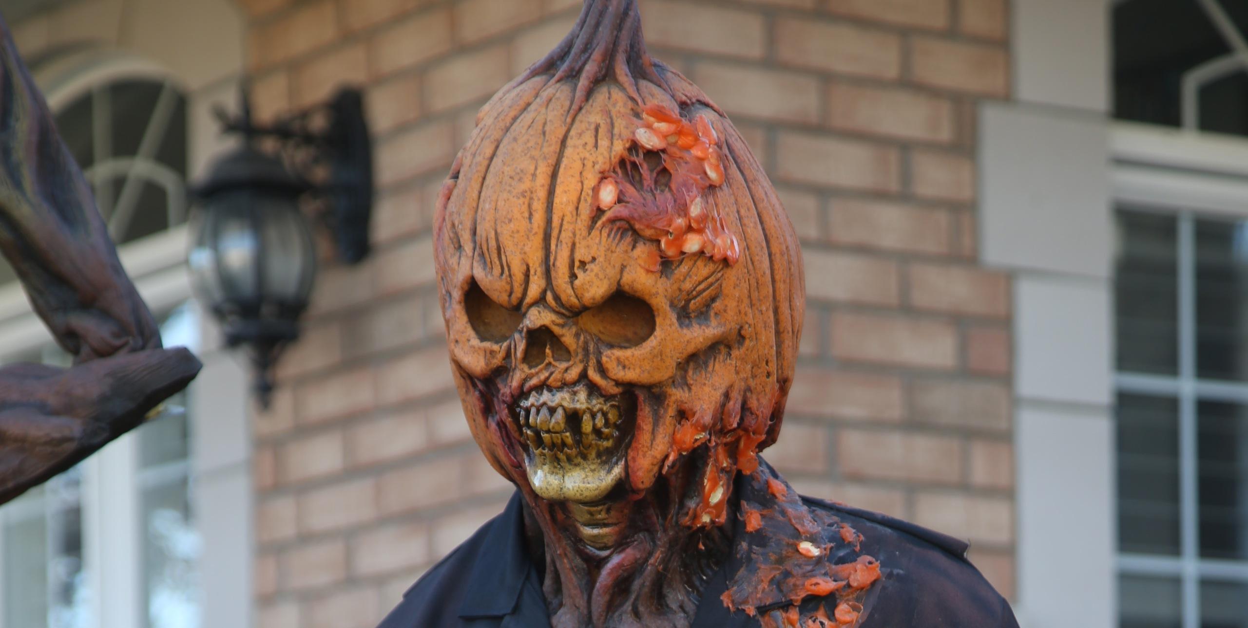 Halloween decorations outside a house a few days before Halloween in Vaughan, Ontario