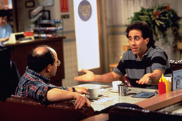 Larry David and Jerry Senfield in a scene from 'Seinfeld'