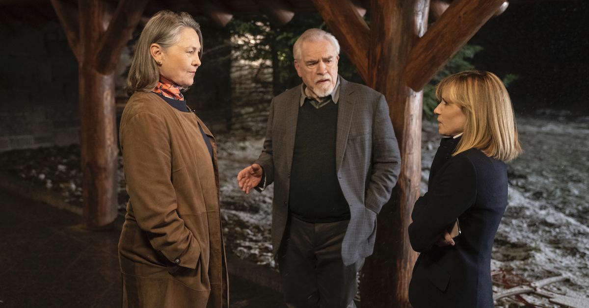 Nan Pierce, Logan Roy, and Rhea in 'Succession'