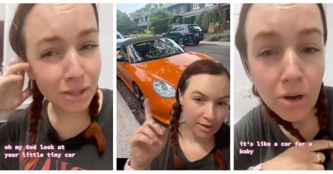 A 7 year-old insults a man with a Porsche