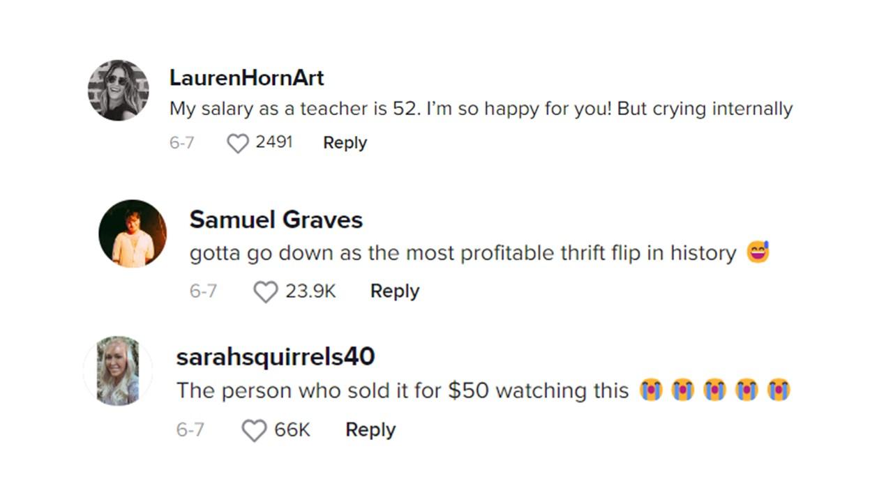 Commenters on the $85,000 chair auction TikTok video